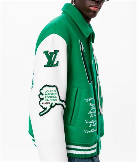 lv green bomber|Louis Vuitton Varsity Leather Jacket Green Men's.